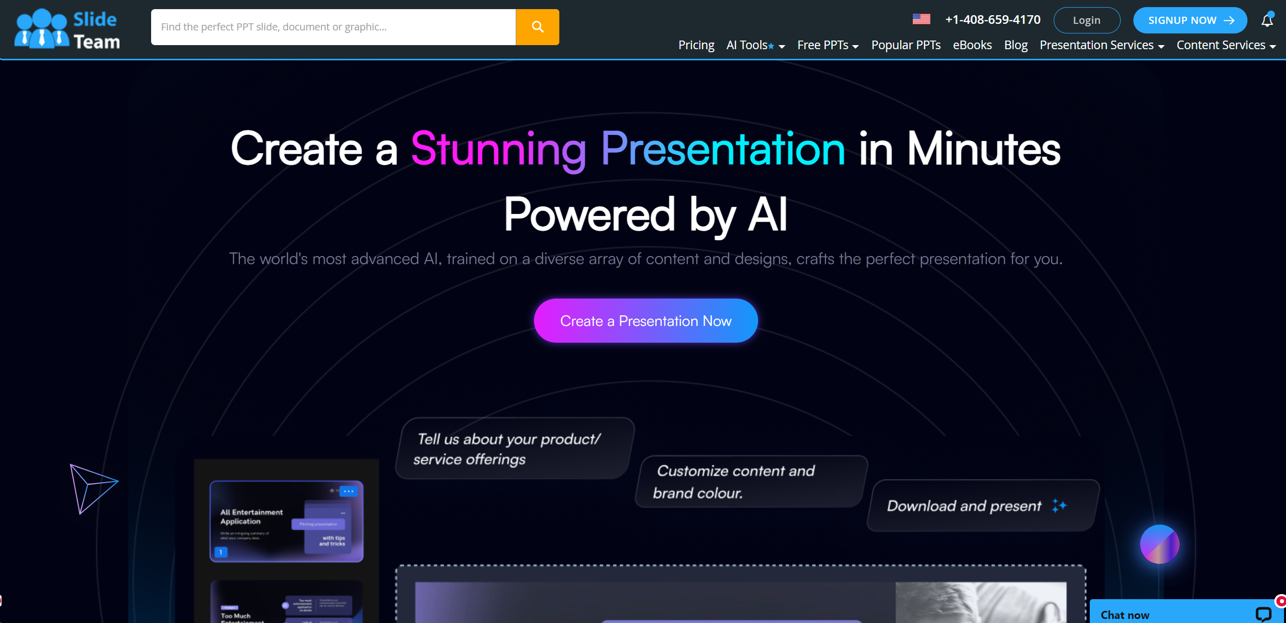 SlideTeam AI Presentation Generator SlideTeam AI Presentation Generator
